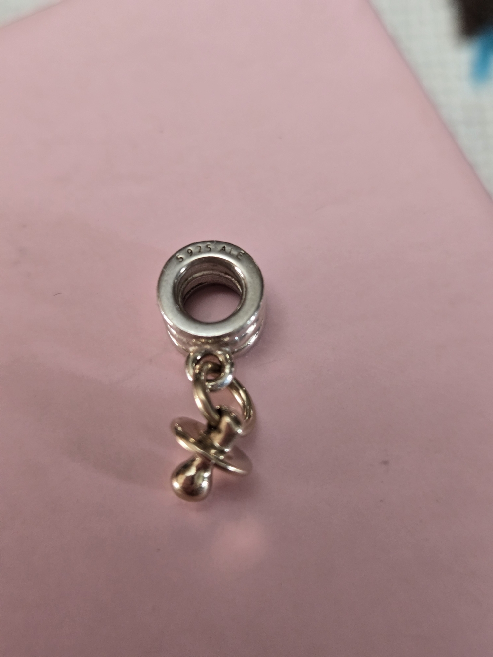 Pandora Two-Tone Pacifier Charm - Silver and Gold